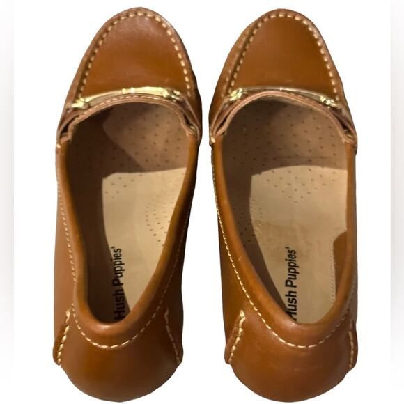 Hush Puppies Rusty Brown High Heel Classic Pumps with Gold Trim Size 9 - Picture 6 of 9